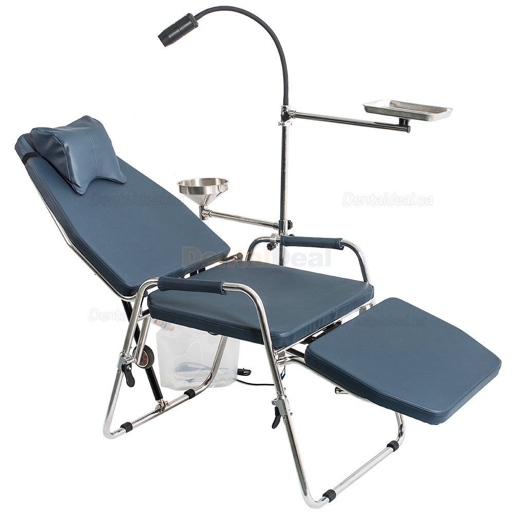 Greeloy GU-P101 Portable Dental Folding Chair Stainless Steel with Portable Operating Light