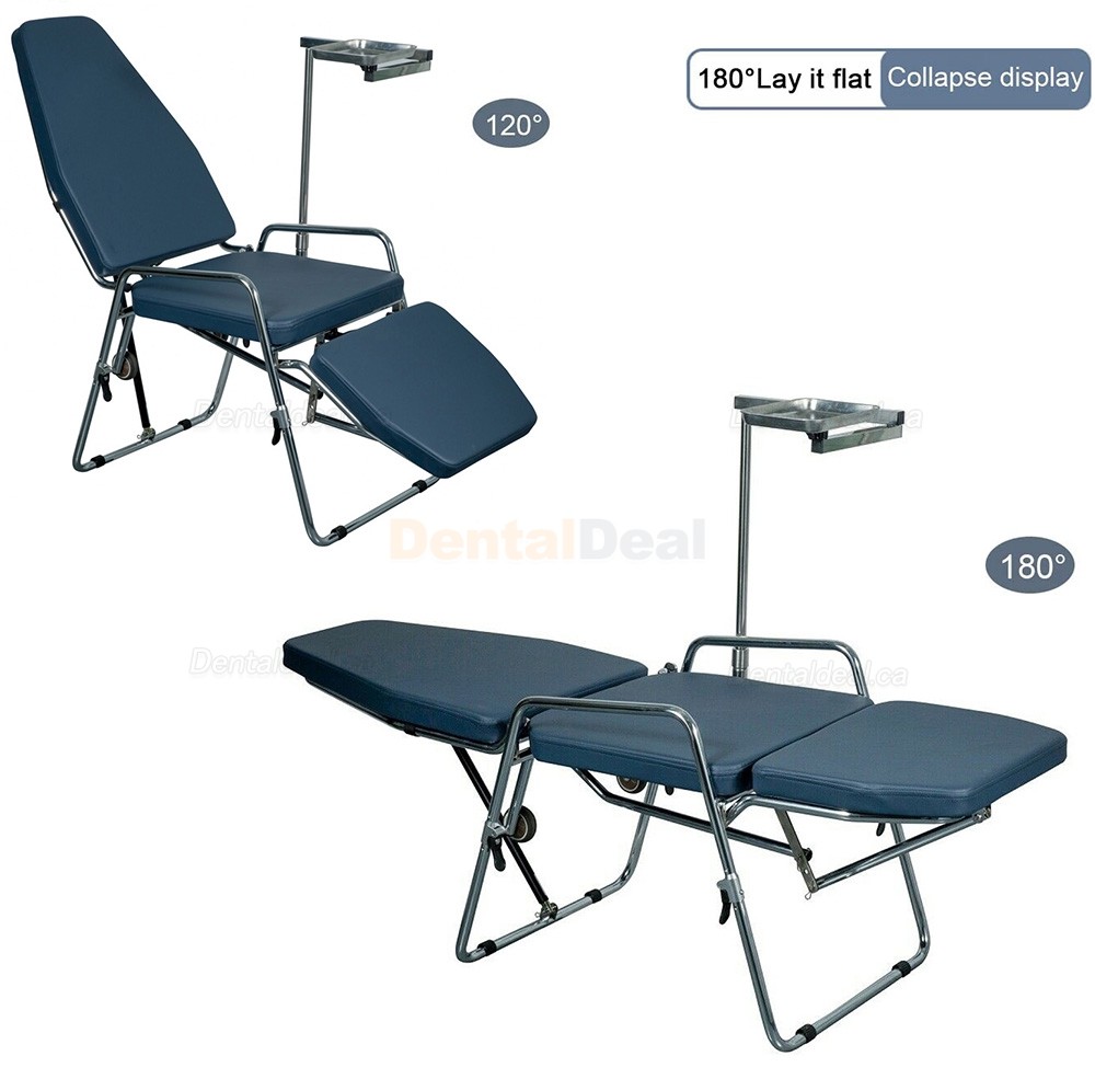 Greeloy GU-P101 Portable Dental Folding Chair Stainless Steel with Portable Operating Light
