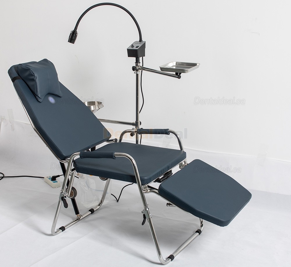 Greeloy GU-P101 Portable Dental Folding Chair Stainless Steel with Portable Operating Light