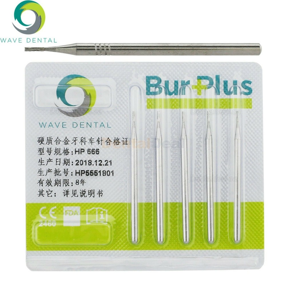 10Pcs HP 555 556 557 558 Bur Dental Carbide Burs Straight Fissure Cross Cut Burs