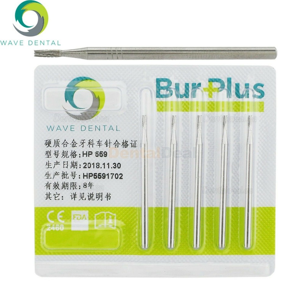 10Pcs HP 559 560 562 563 Dental Carbide Bur Straight Fissure Cross Cut Burs