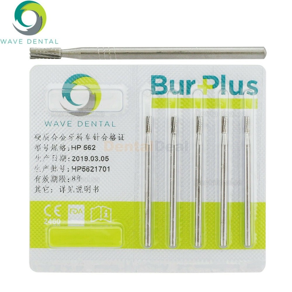 10Pcs HP 559 560 562 563 Dental Carbide Bur Straight Fissure Cross Cut Burs