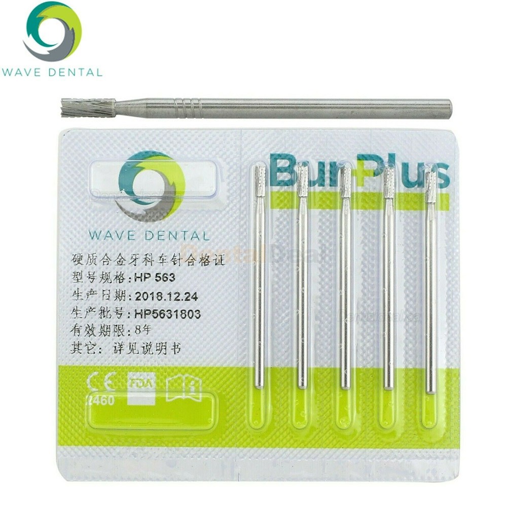 10Pcs HP 559 560 562 563 Dental Carbide Bur Straight Fissure Cross Cut Burs