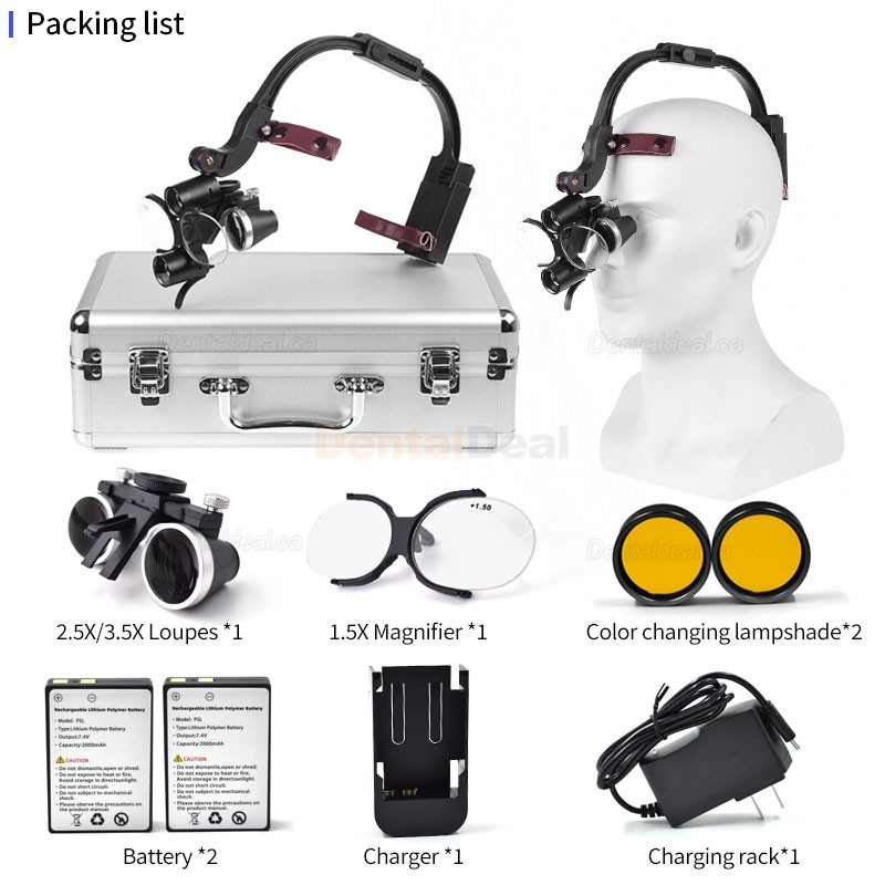 2.5/3.5X Headband Dental Medical Surgical Loupe with 5W LED Headlight