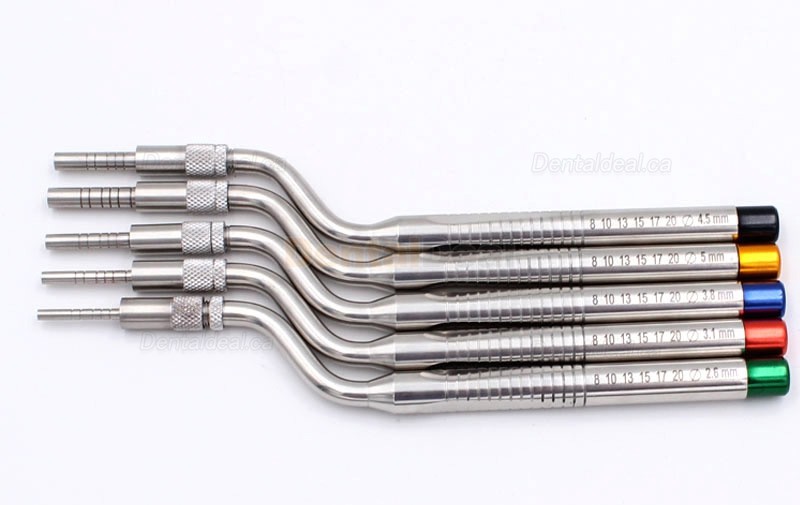 5 Pcs/Set Dental Implant Osteotome Instrument Sinus Lift Curved & Straight