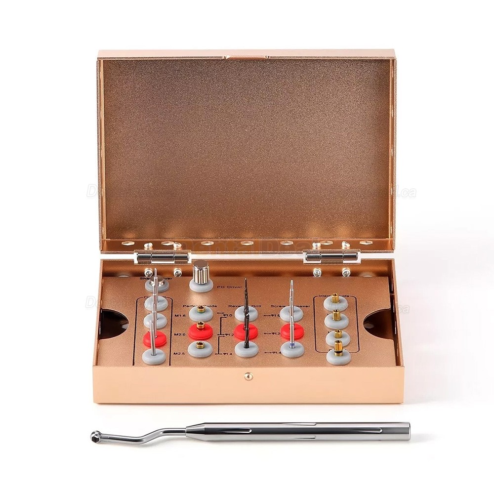 Dental Implant Screw Removal Kit (Shank Drivers / Drills /Guide) Stainless Steel