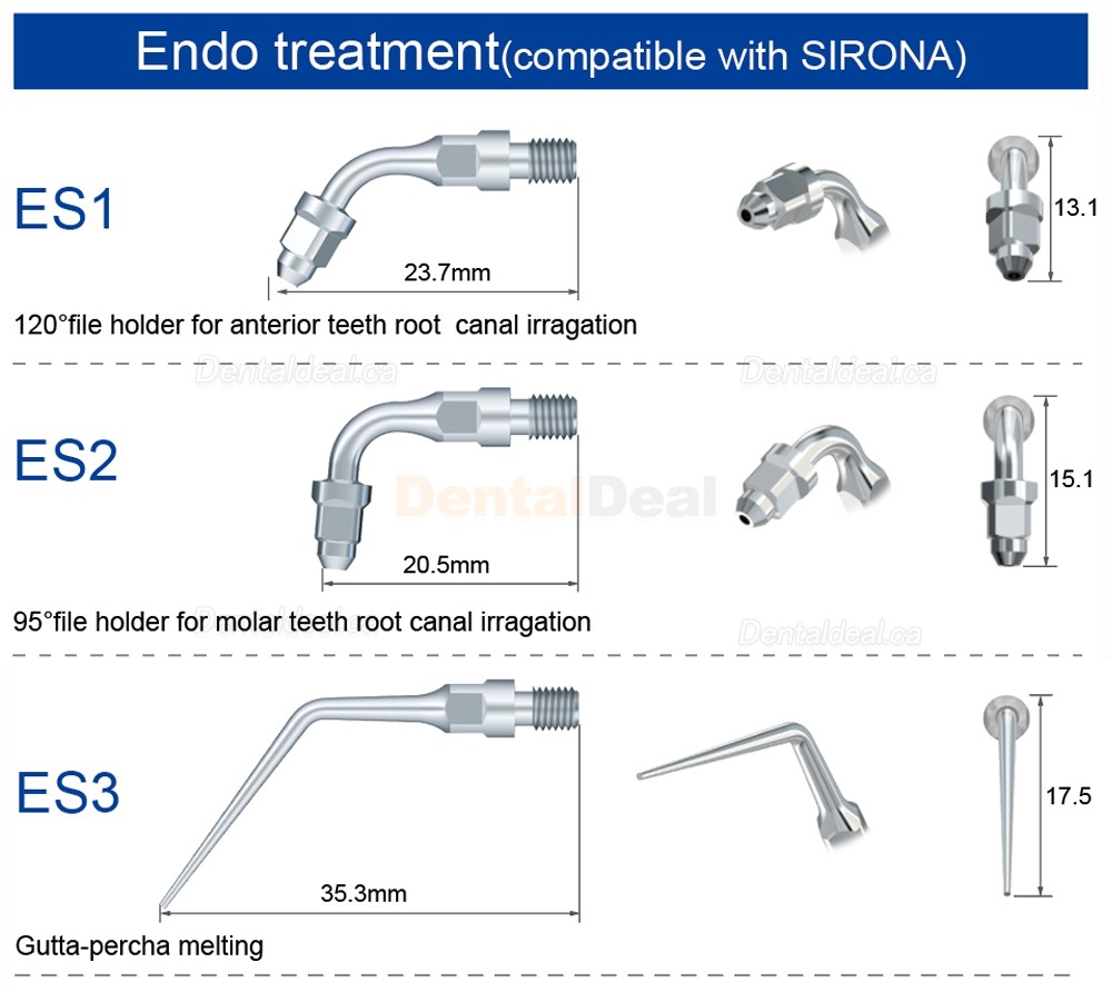 5Pcs Refine&reg; Dental Air Scaler Tips Root Canal Tips ES3D ES4D ES5D ES10D ES14 ES14D ES15 ES15D Fit Sirona Air Scaler