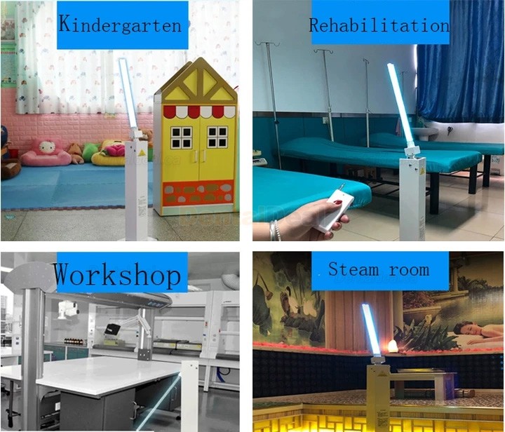 Mobile UV Light Sterilizer Ultraviolet Disinfection Lamp Germicidal UV Lamp Trolley with Wheels