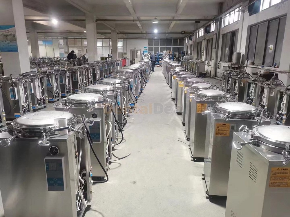 JIBIMED LS-LD 35L/ 50L/ 75L/ 100L/ 120L/ 150L Large Vertical Autoclave Steam Sterilizer 105℃ - 134℃ LED Display