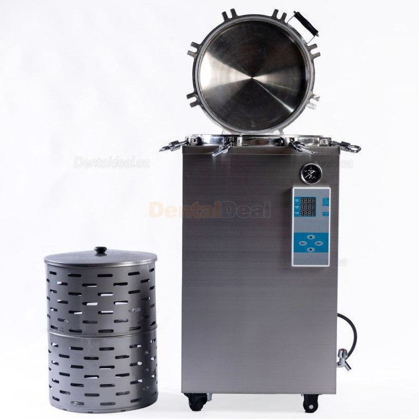 JIBIMED LS-LD 35L/ 50L/ 75L/ 100L/ 120L/ 150L Large Vertical Autoclave Steam Sterilizer 105℃ - 134℃ LED Display