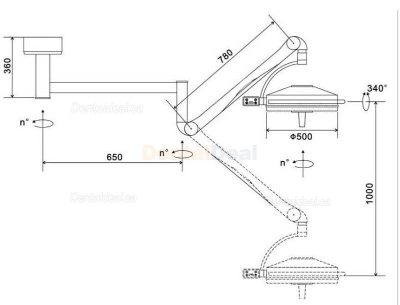 KWS KD-2036D-2 108W Dental Ceiling LED Lamp Shadowless Surgical Medical Exam Light