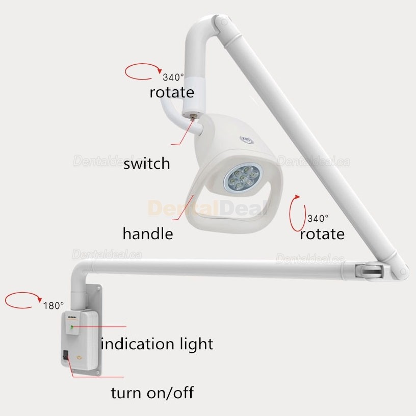 KWS KD-2021W-1 21W Wall-mounted Surgical Lamp Shadowless LED Exam Light