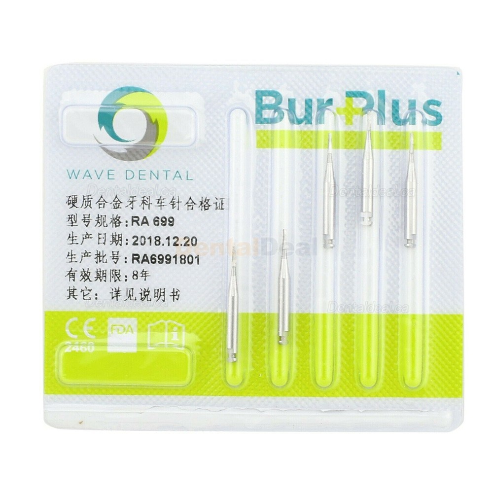10Pcs Round Dental Carbide Burs Taper Fissure Right Angle & Latch Type RA Bur Midwest LA 22mm