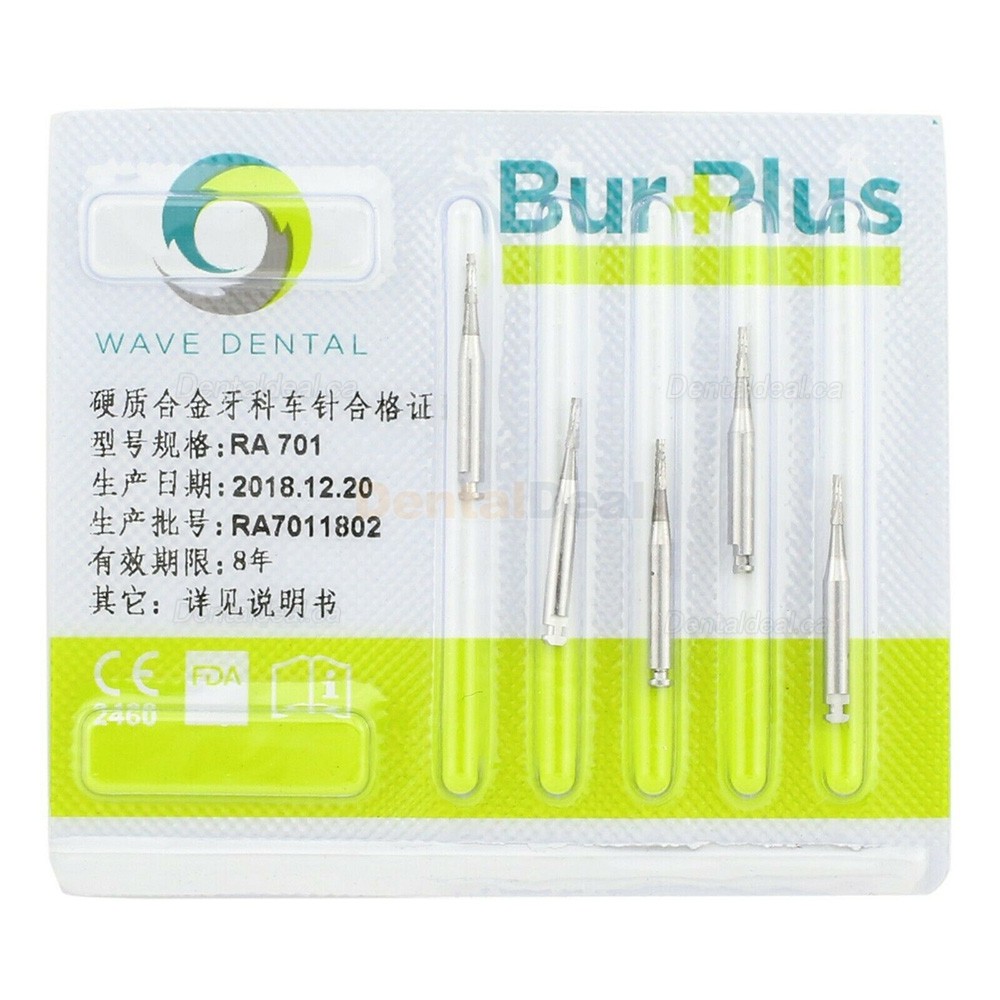 10Pcs Round Dental Carbide Burs Taper Fissure Right Angle & Latch Type RA Bur Midwest LA 22mm