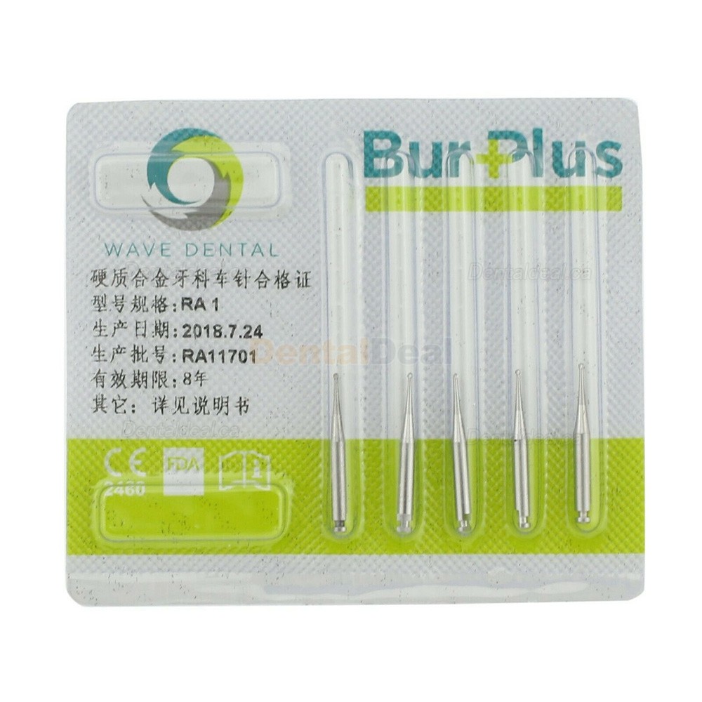 10Pcs Round Dental Carbide Burs Taper Fissure Right Angle & Latch Type RA Bur Midwest LA 22mm
