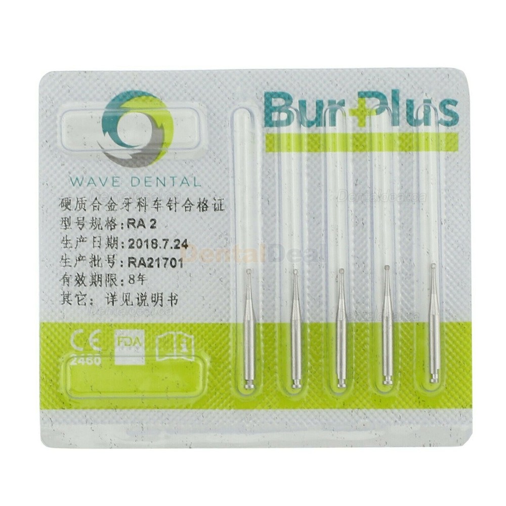10Pcs Round Dental Carbide Burs Taper Fissure Right Angle & Latch Type RA Bur Midwest LA 22mm