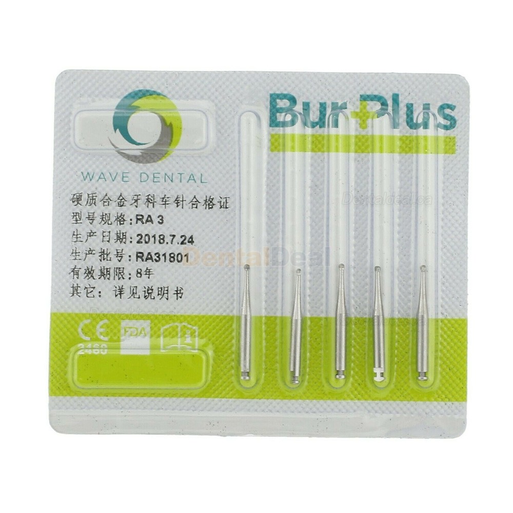 10Pcs Round Dental Carbide Burs Taper Fissure Right Angle & Latch Type RA Bur Midwest LA 22mm