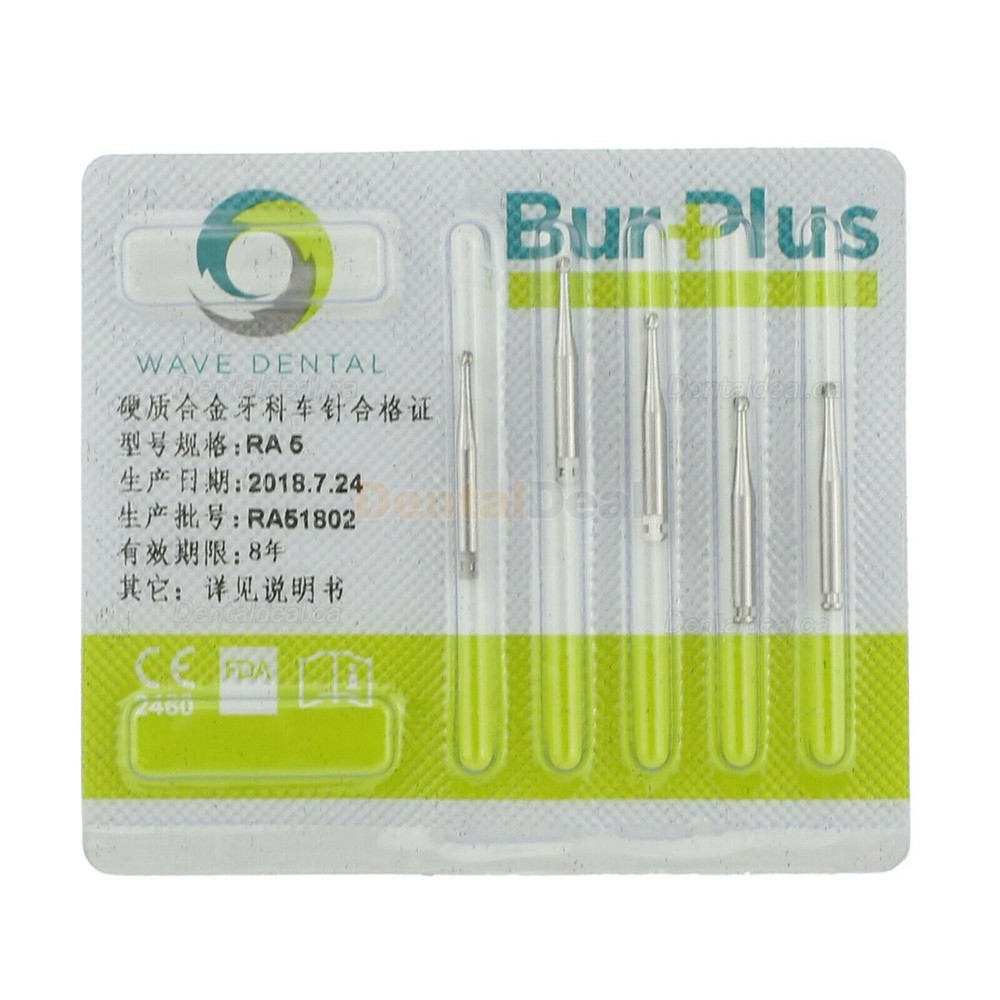 10Pcs Round Dental Carbide Burs Taper Fissure Right Angle & Latch Type RA Bur Midwest LA 22mm