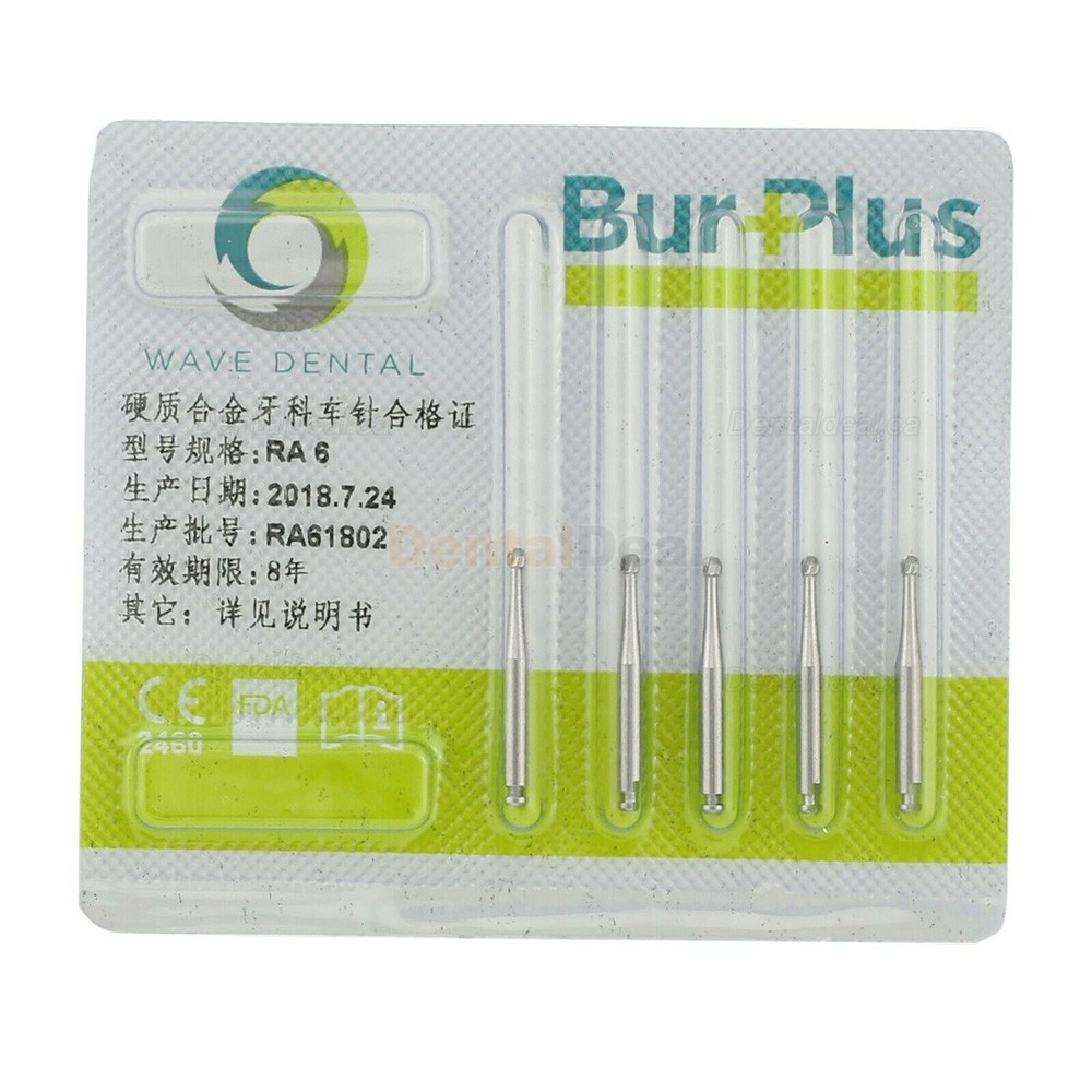 10Pcs Round Dental Carbide Burs Taper Fissure Right Angle & Latch Type RA Bur Midwest LA 22mm