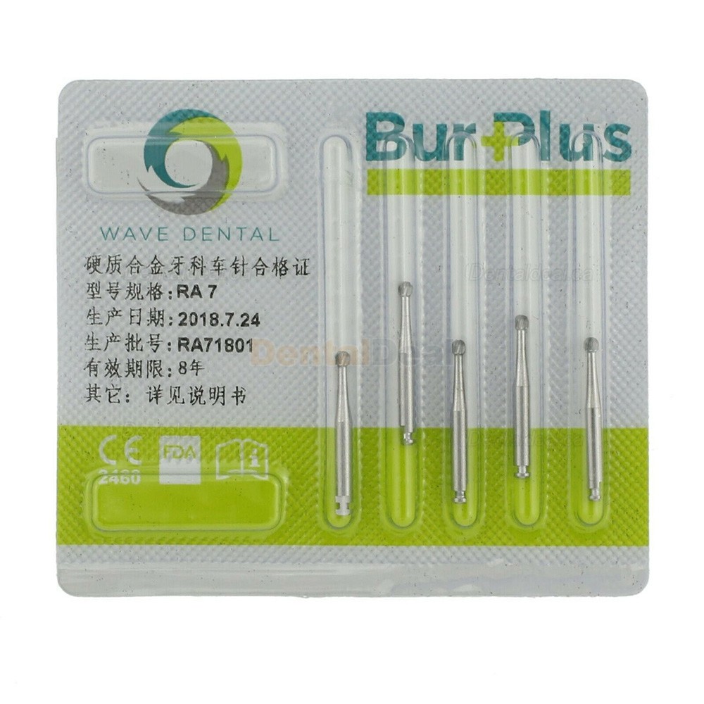 10Pcs Round Dental Carbide Burs Taper Fissure Right Angle & Latch Type RA Bur Midwest LA 22mm