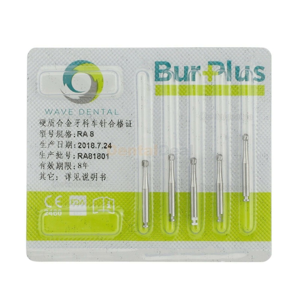 10Pcs Round Dental Carbide Burs Taper Fissure Right Angle & Latch Type RA Bur Midwest LA 22mm