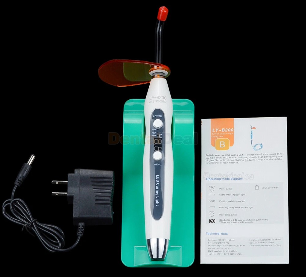Dental Wired & Wireless LED Curing Light 1500mw/cm&sup2;