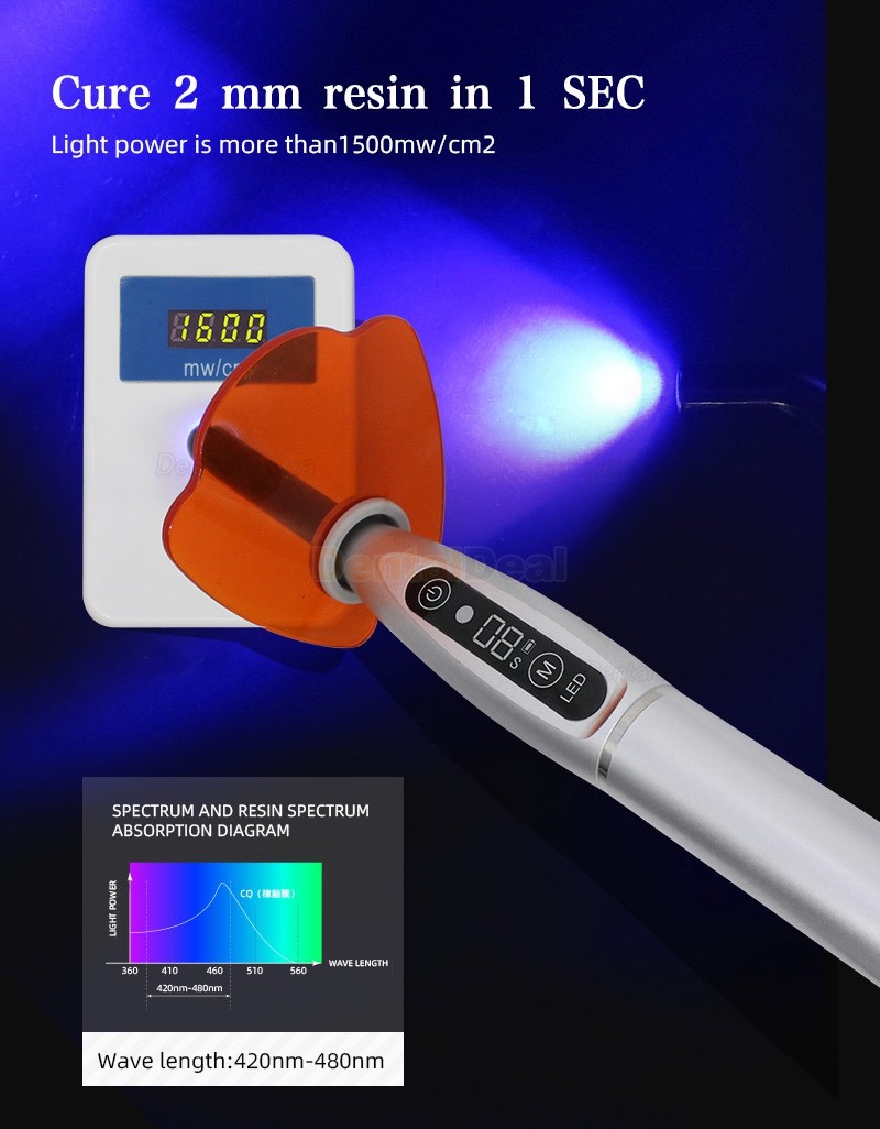 LY&reg; Dental LED Curing Light Cordless 1500mw/cm2