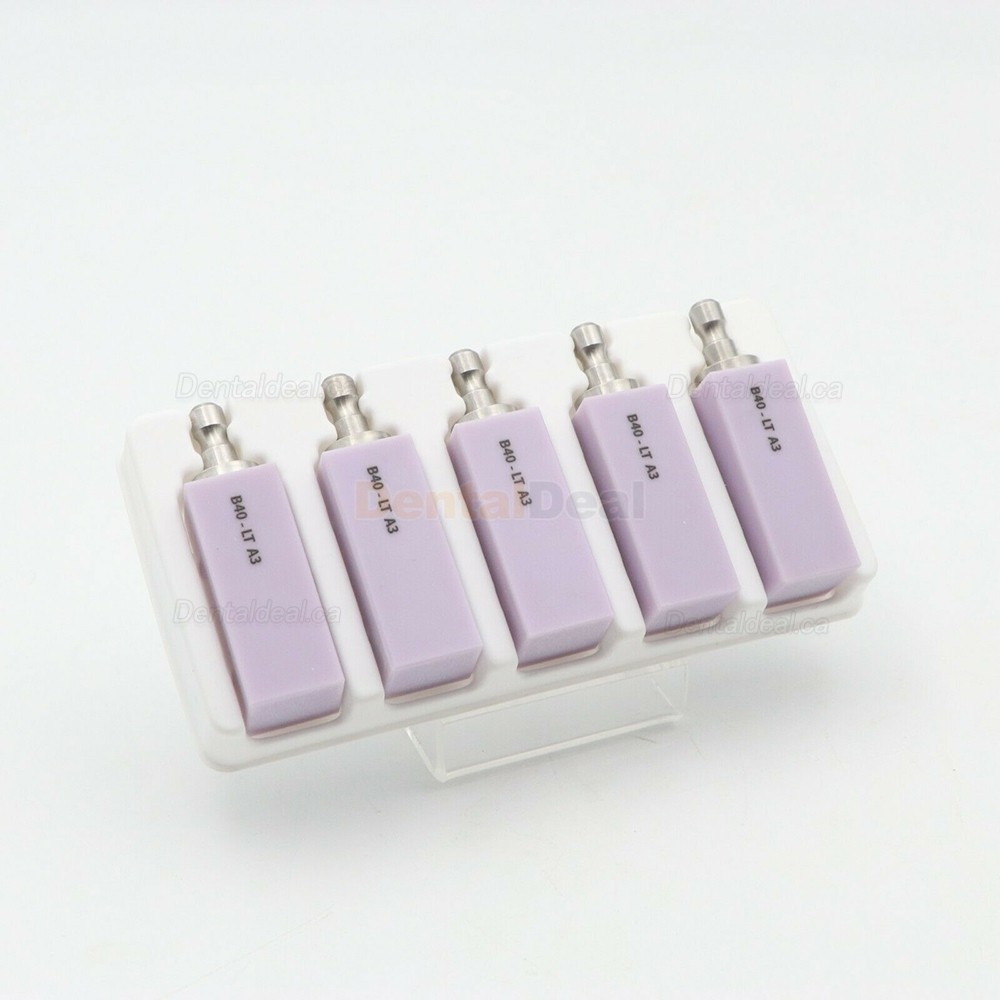 5Pcs B40 HT/LT Dental Lab Lithium Dislicate Glass Ceramic Blocks Fit Sirona Cerec CAD/CAM System