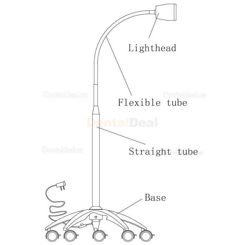 Micare JD1100 3W Mobile Dental LED Exam Lamp Shadowless Examination Light