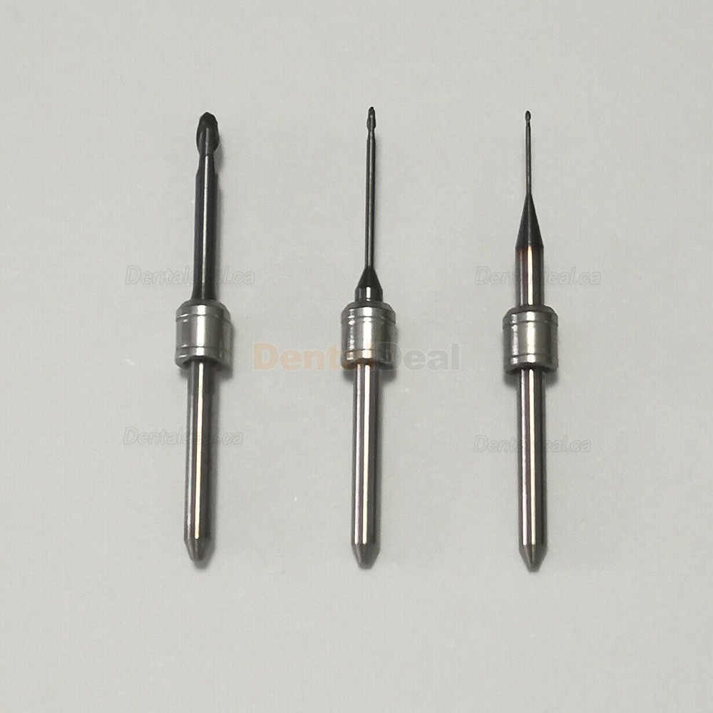 3Pcs Dental Milling Burs for CAD CAM Milling Machine 0.6/1.0/2.5mm Fit Amann Girrbach