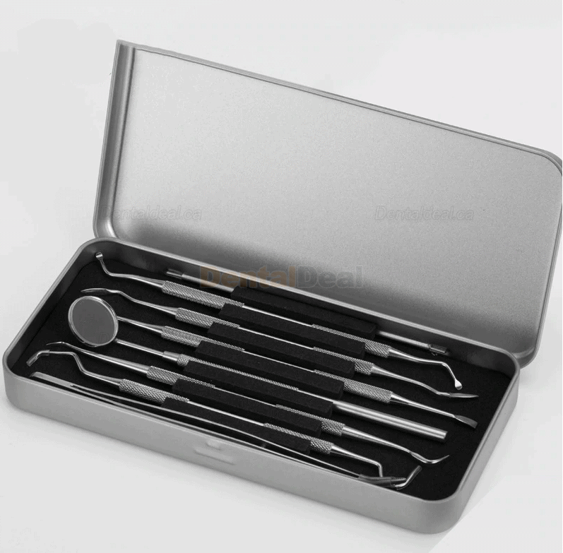 6Pcs/set Disposable Dental Mouth Mirror and Probe Stainless Steel Set