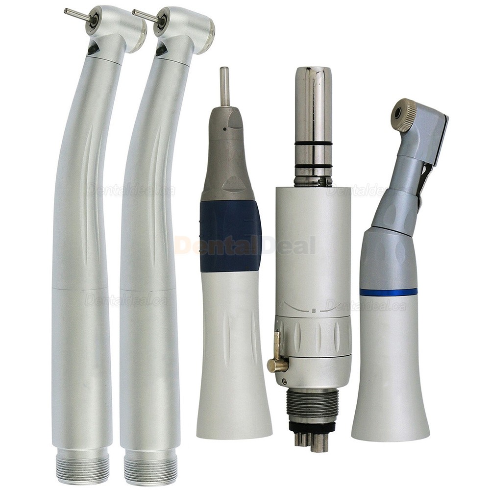 Dental Turbine Handpiece with LED Light + Low Speed Handpiece Kit 2/4 Holes