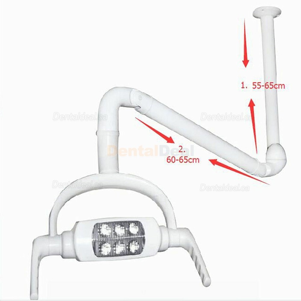 Ceiling-mounted Dental Oral Light Lamp Operating Lamp 6 LED Lens with Arm