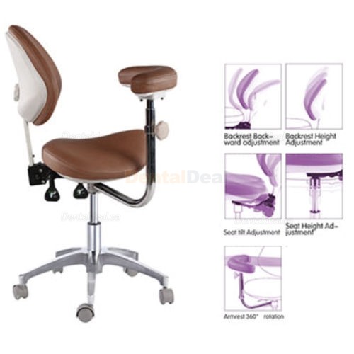 QY-D-MA Dental Operator Saddle Chair Ergonomic Saddle Stool with Armrest & Backrest