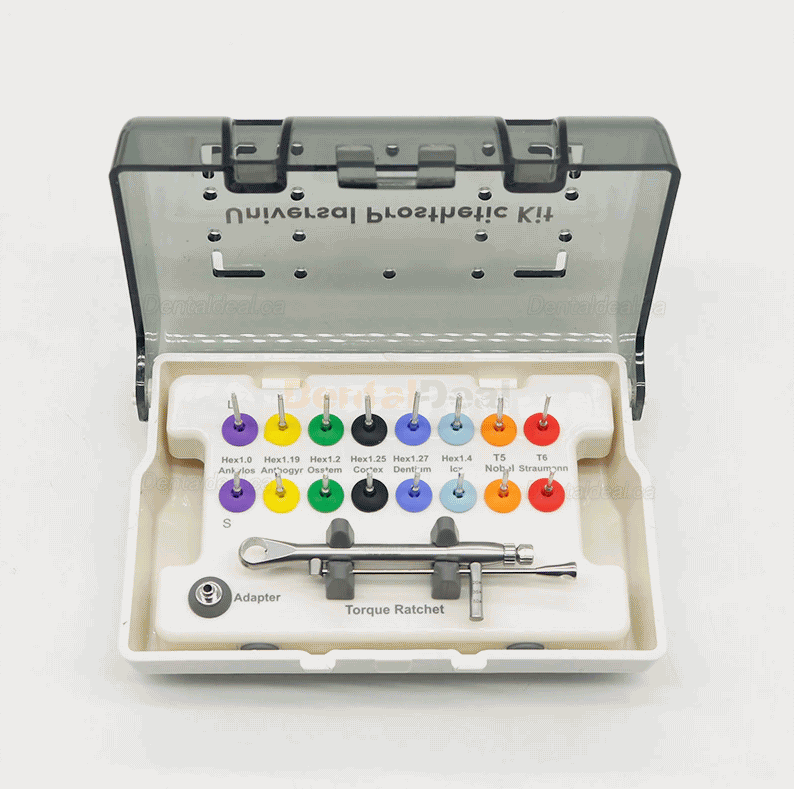 Universal Dental Implant Torque Wrench Restoration Tools Kit with18 Pcs Screwdrivers