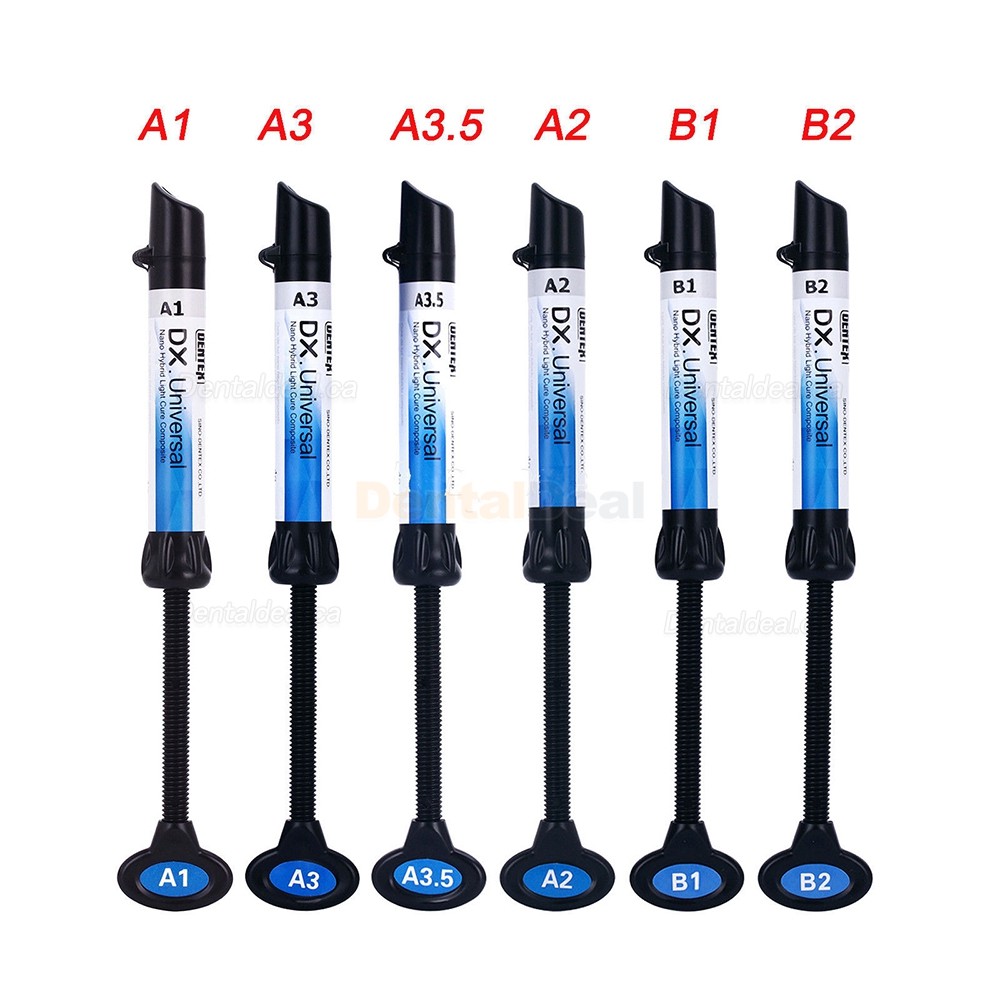 5Pcs Universal Dental Light Curing Composite Resin Syringe A1 A2 A3 A3.5 B1 B2