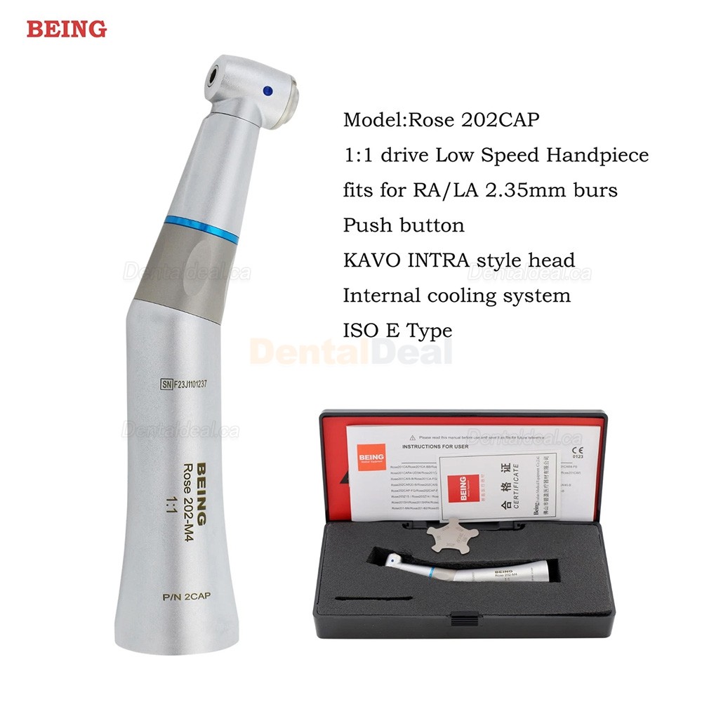 Being&reg; Rose 202-CA(PB) Fiber Optic Contra Angle Fit KAVO Inner Water Spray E type