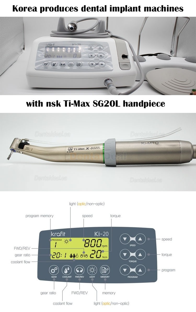 SAEYANG Krafit Ki-20 Implant Surgical Motor with 20:1 Contra Angle Implant Handpiece