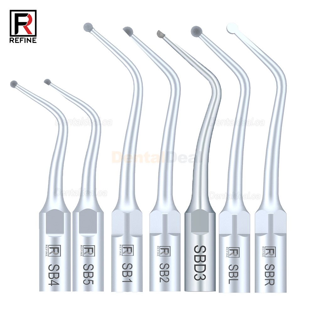 5Pcs Refine&reg; Dental Cavity Preparation Tips SB1 SB2 SB3 SB4 SB5 SBR SBL Fit EMS Woodpecker Scaler