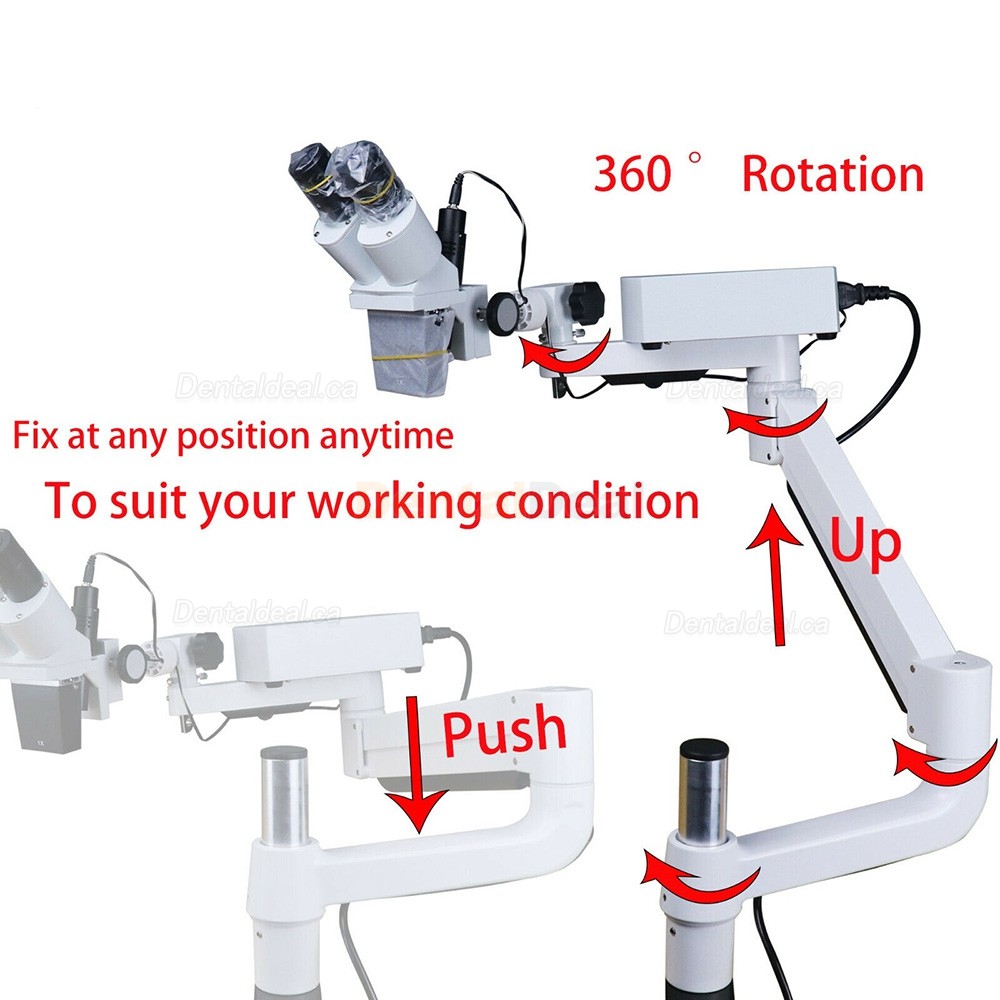 Dental Operating Microscope Endodontic Surgical Microscope 10X/15X/20X with LED Light (For Dental Chair)