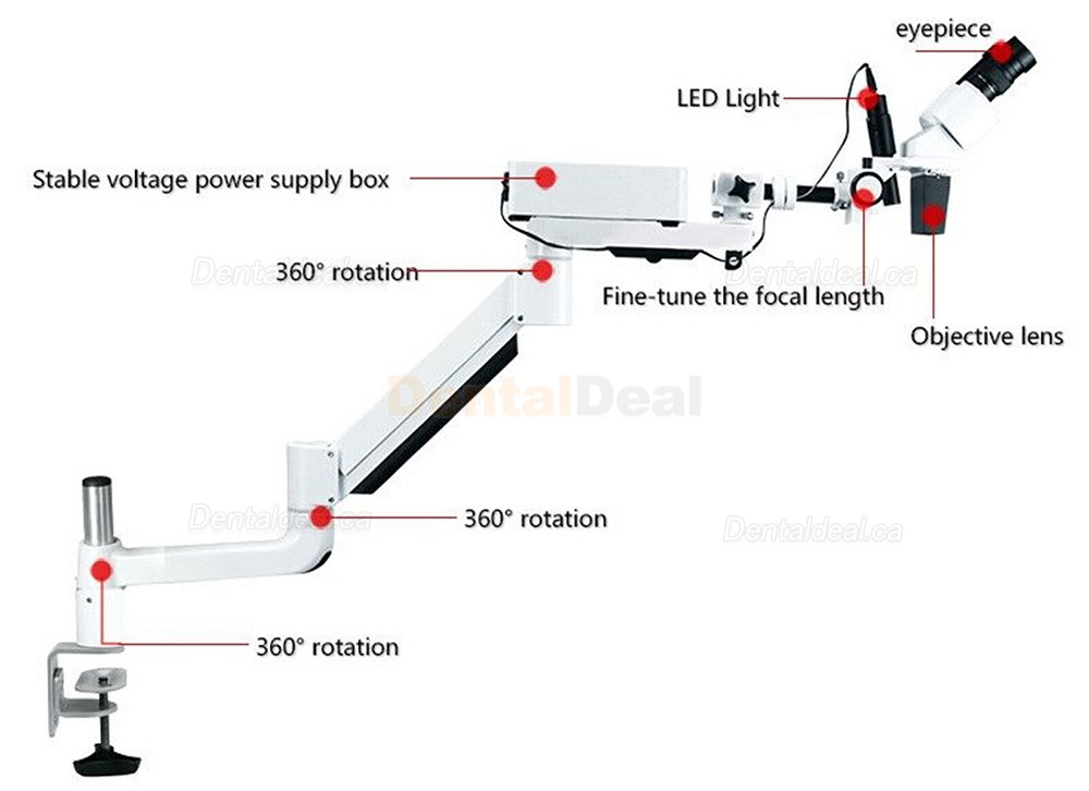 Dental Surgical Microscope Endodontic Operating Microscope 10X/15X/20X (For Table Desk)