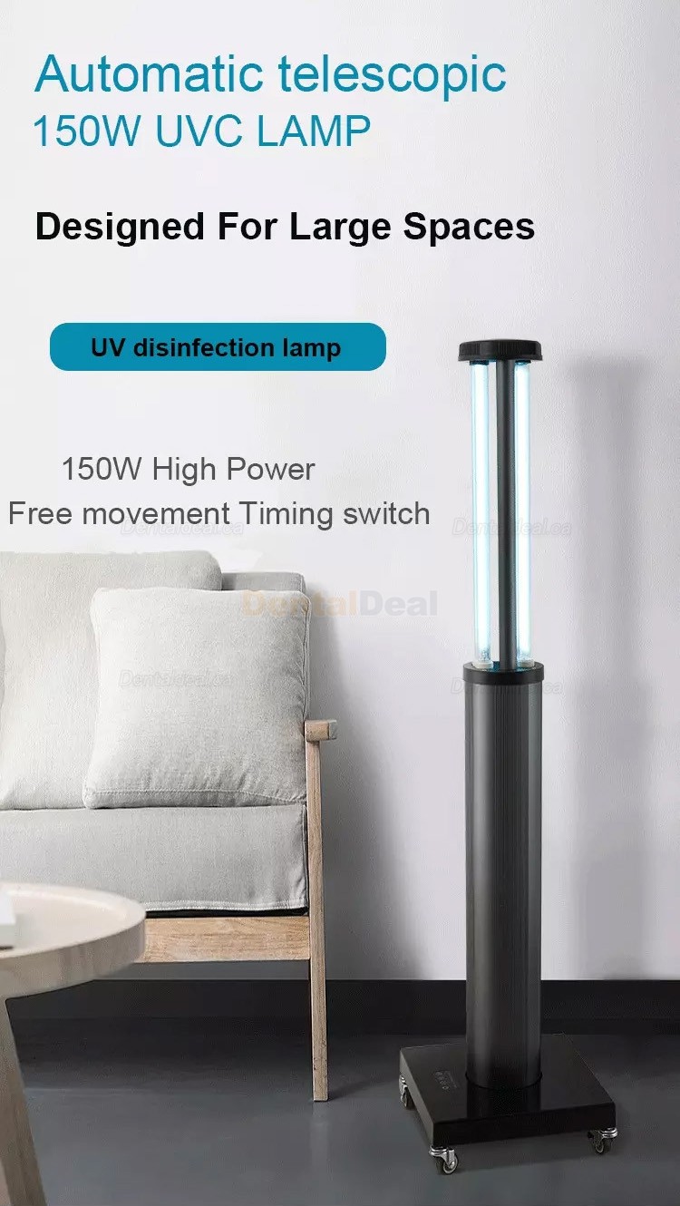150-200W UV+ Ozone Sterilizer Lamp UV Lamp Trolley Sterilizer Disinfection Light Cart Human Body Induction with Wheels