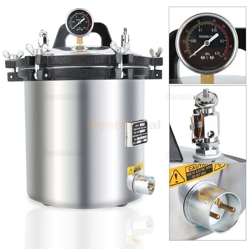18L Portable High Pressure Steam Sterilizer Medical Dental Tattoo Autoclave Sterilization