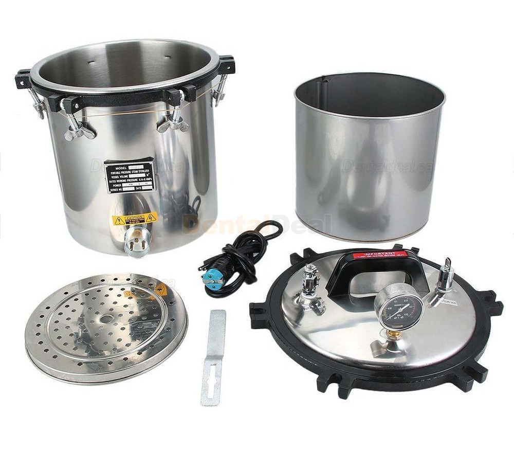 18L Portable High Pressure Steam Sterilizer Medical Dental Tattoo Autoclave Sterilization