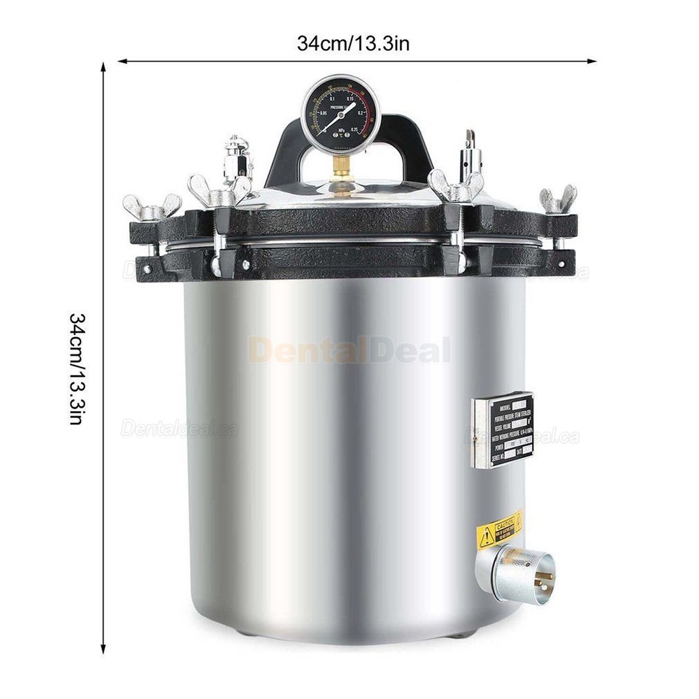 18L Portable High Pressure Steam Sterilizer Medical Dental Tattoo Autoclave Sterilization