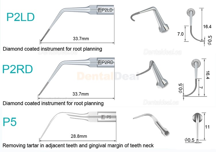 5Pcs Refine&reg; Ultrasonic Perio Scaler Tips P2L P2R P2LD P2RD P5 P6 P7 P8 P10 P11 P12 P14L Fit EMS Woodpecker