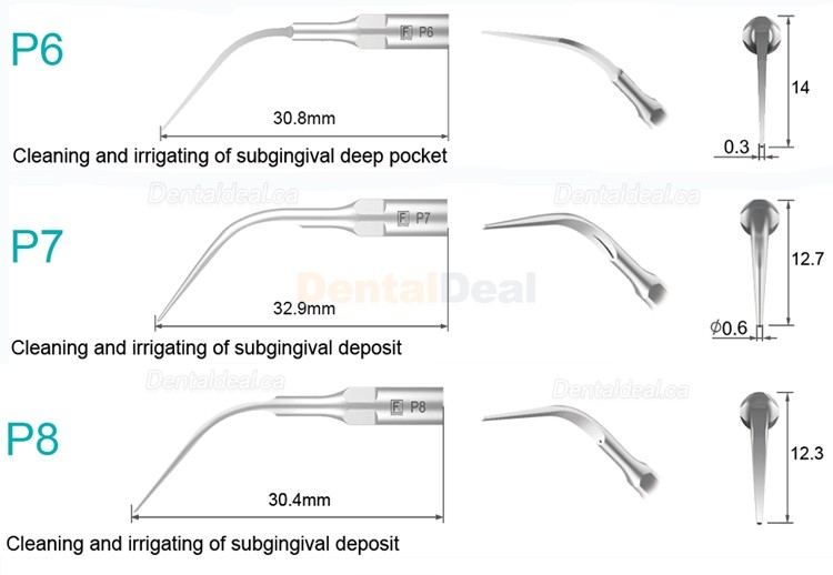 5Pcs Refine&reg; Ultrasonic Perio Scaler Tips P2L P2R P2LD P2RD P5 P6 P7 P8 P10 P11 P12 P14L Fit EMS Woodpecker