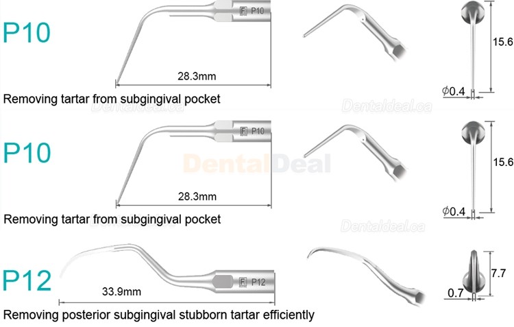 5Pcs Refine&reg; Ultrasonic Perio Scaler Tips P2L P2R P2LD P2RD P5 P6 P7 P8 P10 P11 P12 P14L Fit EMS Woodpecker