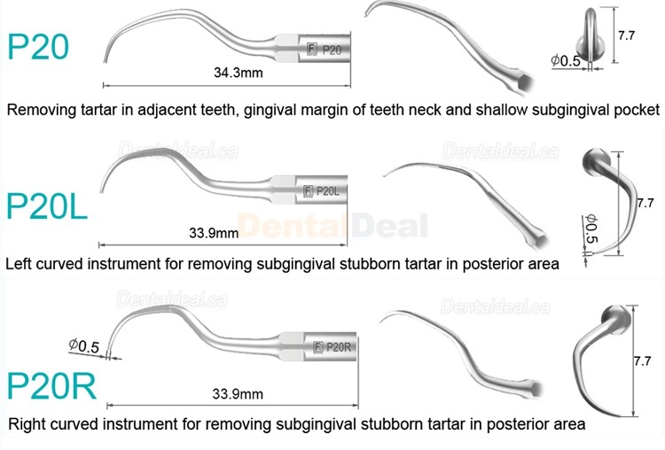 5Pcs Refine&reg; Ultrasonic Perio Scaler Tips P2L P2R P2LD P2RD P5 P6 P7 P8 P10 P11 P12 P14L Fit EMS Woodpecker