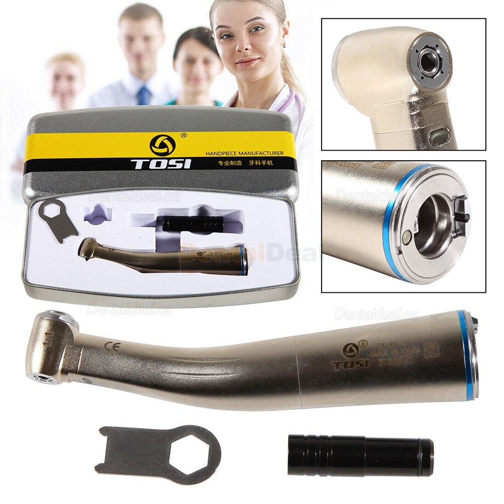 TOSI TX-414-741 Dental Fibre Optic 1:1 Contra Angle Handpiece E type